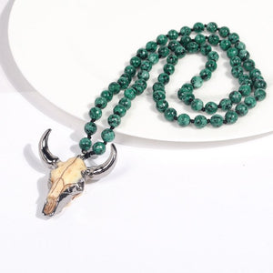 Bull Skull Rope Chain Necklace