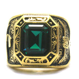 Mens Stainless Golden West Cowboy Stone Ring