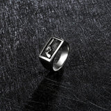 Stainless Steel Cool Silver Cowboy Ring For Men
