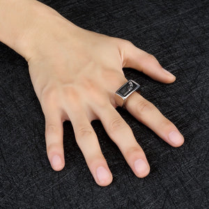 Stainless Steel Cool Silver Cowboy Ring For Men