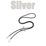 Silver Bull skull head bolo tie front