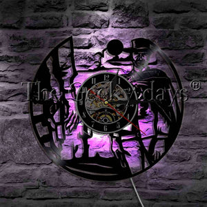 Wild West Sunset Cowboy LED Lighting Wall Clock