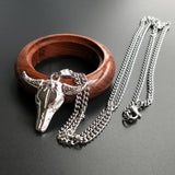 Men's Bull Head Stainless Steel Chain and Alloy Pendant