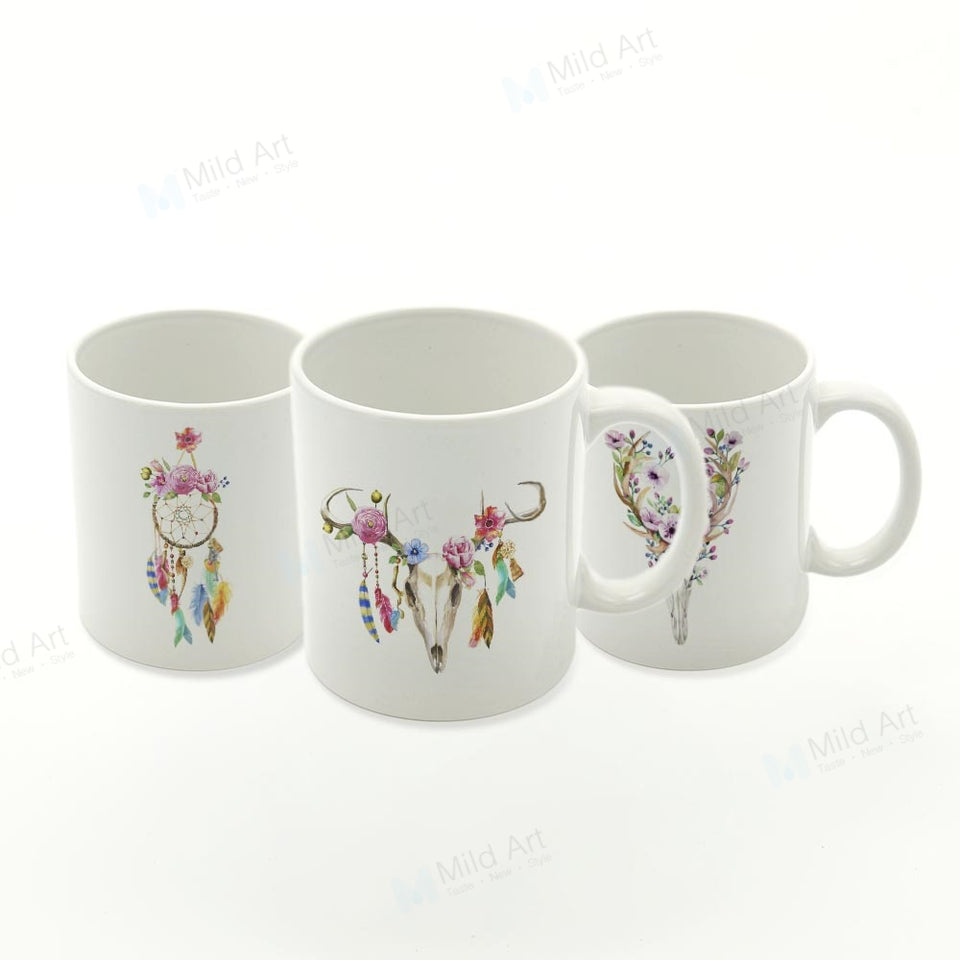 Nordic Watercolor Porcelain Ceramic Creative Mug