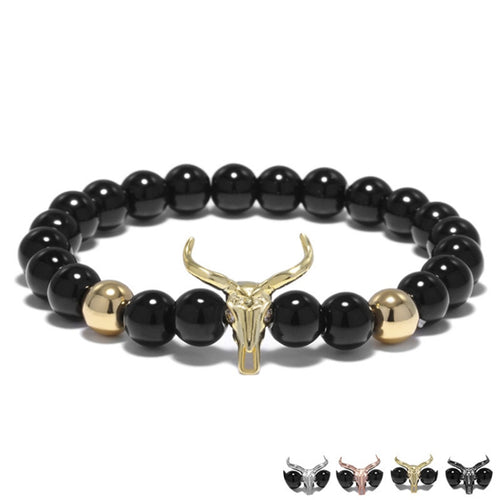 Bull Skull Charm Bracelet