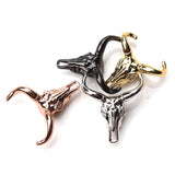 Bull skull head front charm pendant