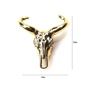 Bull skull head front charm pendant