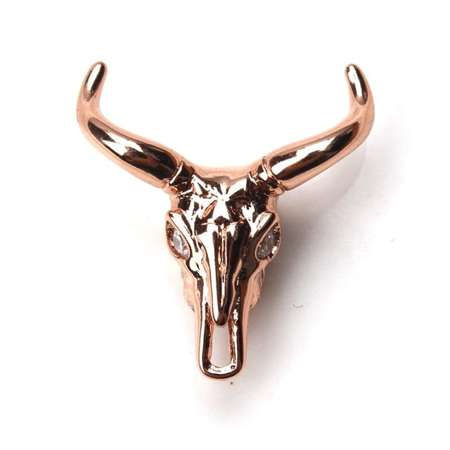Copper Bull Skull Charm Pendants For Bracelets and Necklaces