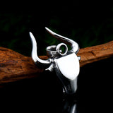 Stainless steel Odin bull head Amulet  Viking necklace