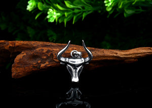 Stainless steel Odin bull head Amulet  Viking necklace