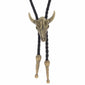 Bull skull head bolo tie front