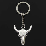 Bull skull head key chain front