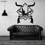 Cow Skull Revolver Vinyl Wall Decal Home Decor