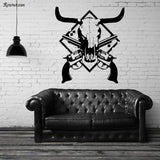 Cow Skull Revolver Vinyl Wall Decal Home Decor
