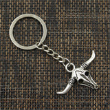 Bull skull head necklace front