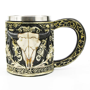 Wild Bison Steer Skull Mug
