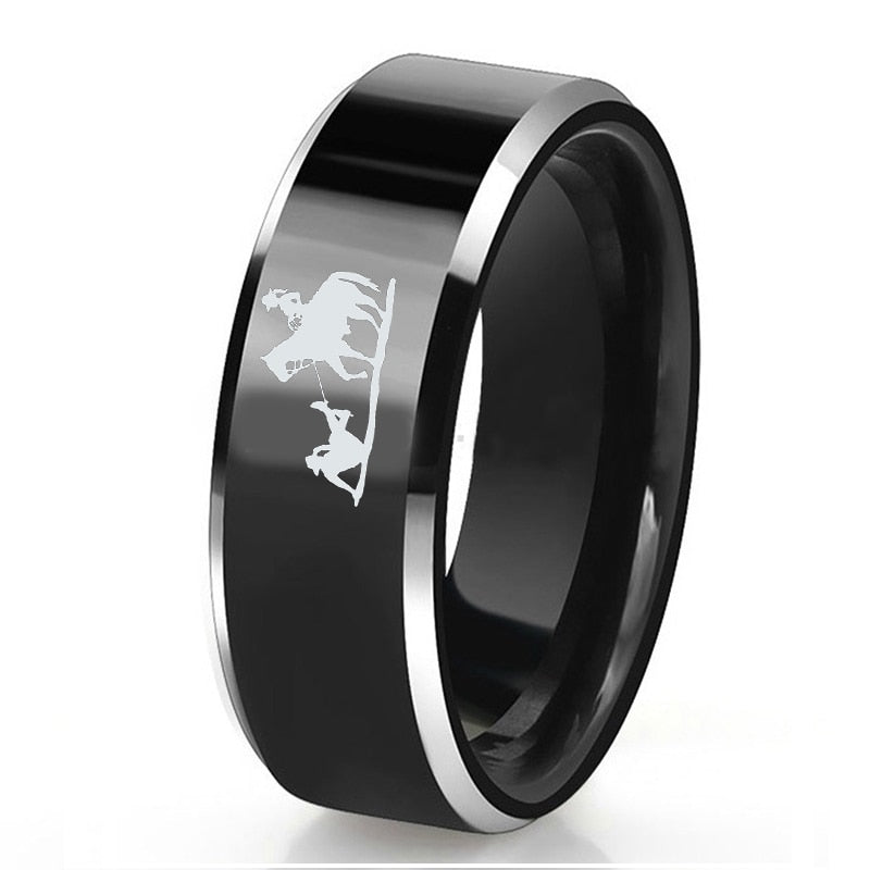Engraved Western Cowboy Rings for Men 8mm Tungsten