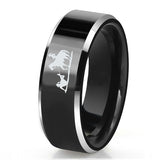 Engraved Western Cowboy Rings for Men 8mm Tungsten