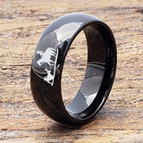 Engraved Western Cowboy Rings for Men 8mm Tungsten
