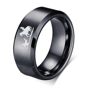Engraved Western Cowboy Rings for Men 8mm Tungsten