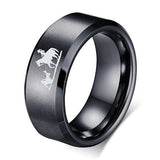 Engraved Western Cowboy Rings for Men 8mm Tungsten