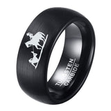Engraved Western Cowboy Rings for Men 8mm Tungsten