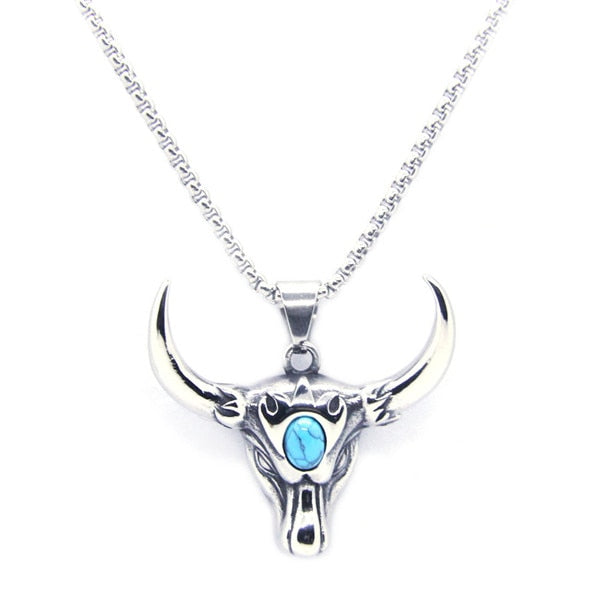 Bull Head Pendant Stainless Steel Fashion Necklace