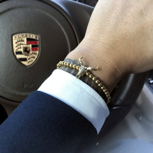 Bull Skull Adjustable Beaded Bracelet