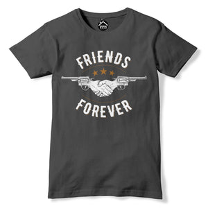 Mens Casual Friends Forever Handshake Wild West T Shirt