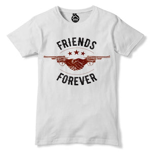 Mens Casual Friends Forever Handshake Wild West T Shirt