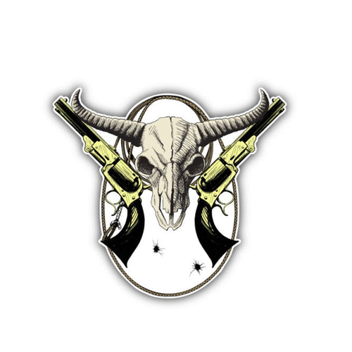 Wild West Bison Skull Decal Reflective Car Sticker