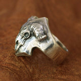 Sterling Silver Bull Skull Ring