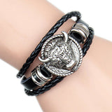 Vintage Buffalo Head Antique Leather Bracelet