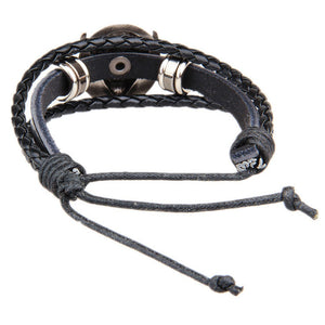 Vintage Buffalo Head Antique Leather Bracelet