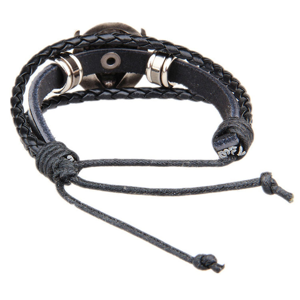 Vintage Buffalo Head Antique Leather Bracelet