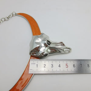 Metal Bull Skull Horn Choker Necklaces
