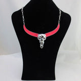 Metal Bull Skull Horn Choker Necklaces